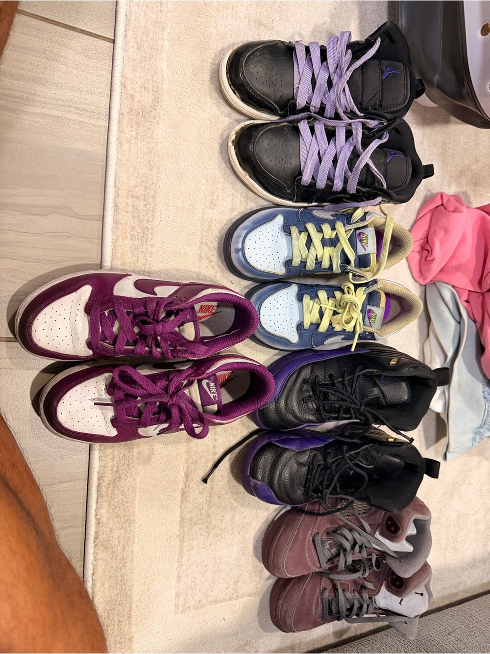 Nike Kids Sneakers in Purple, Black, Blue, Yellow, and Pink - Mixed Styles